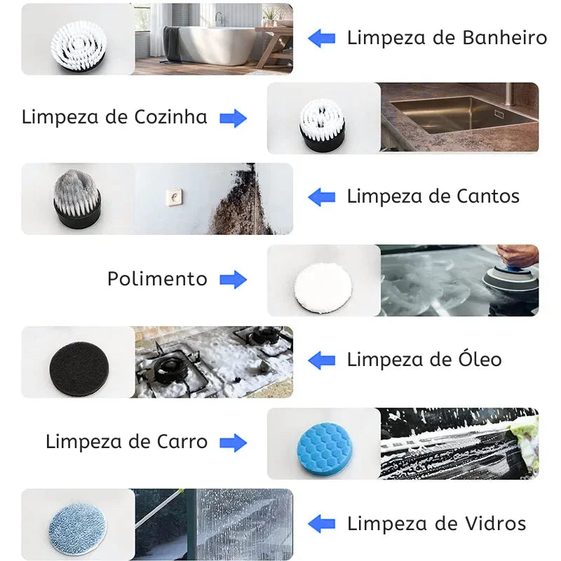 UltraClean© - Escova Elétrica 9 em 1 Para Limpeza Profunda