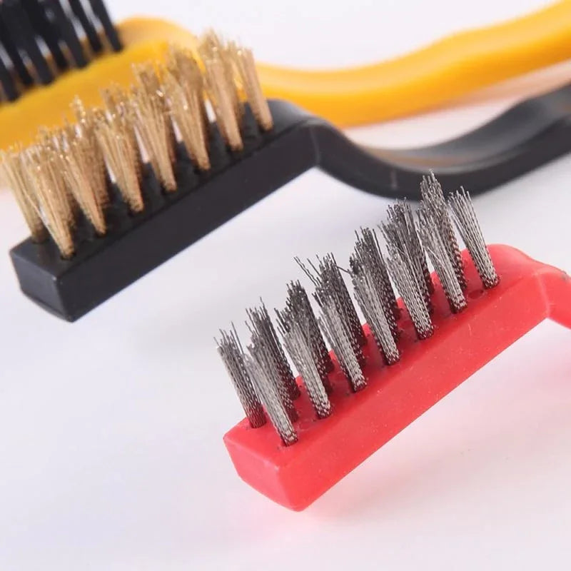 LimpaKit - Kit 3 Escovas Multiuso Aço, Latão e Nylon