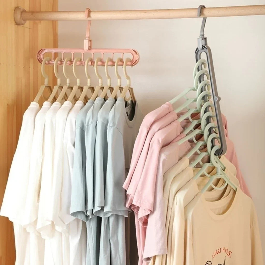 kit 5 Cabides Mágicos 9 Furos Multiuso dobrável Organizador