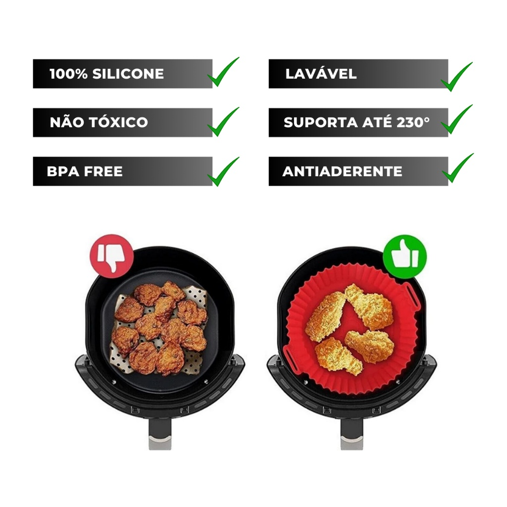 Kit 5 Formas de Silicone Air Fryer e Microondas
