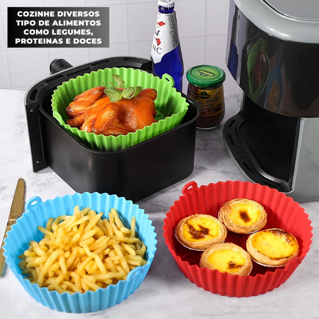 Kit 5 Formas de Silicone Air Fryer e Microondas