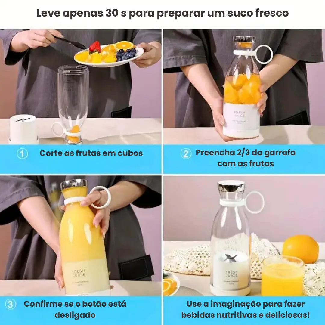 Garrafa Mixer VitaMix Portátil com Bateria Recarregável e Design Marcante