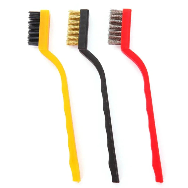 LimpaKit - Kit 3 Escovas Multiuso Aço, Latão e Nylon