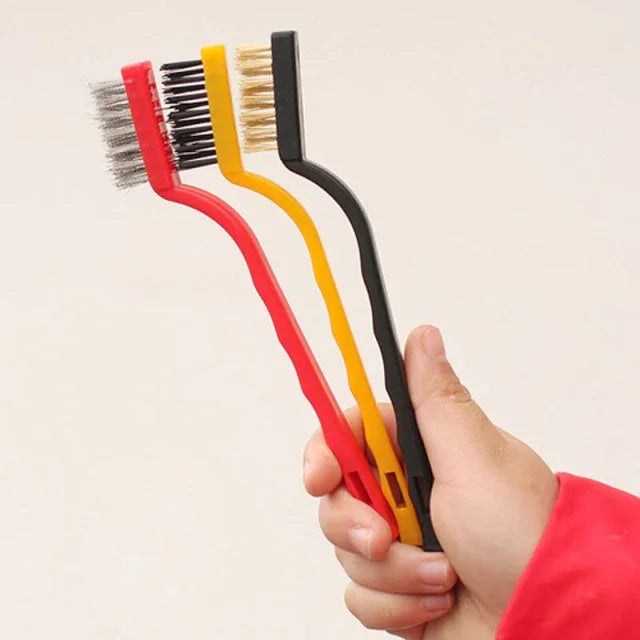 LimpaKit - Kit 3 Escovas Multiuso Aço, Latão e Nylon