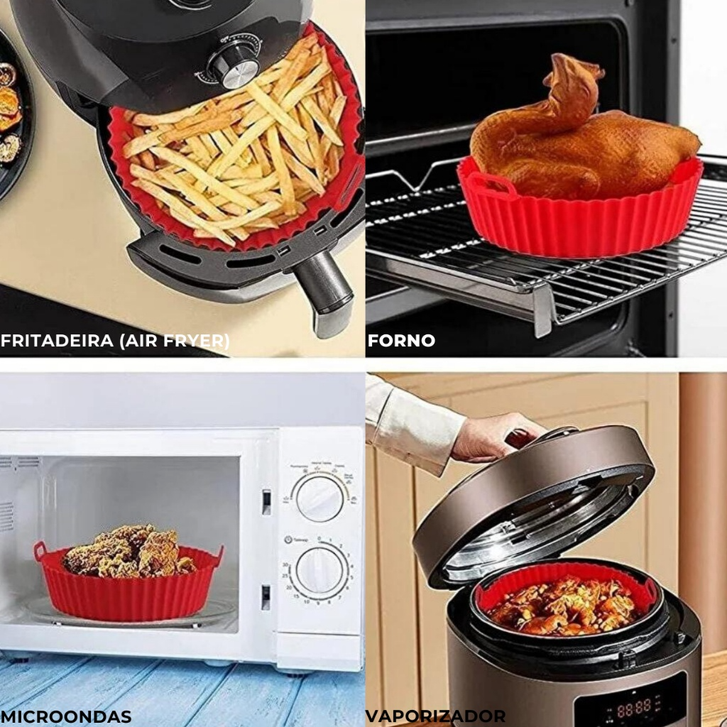 Kit 5 Formas de Silicone Air Fryer e Microondas