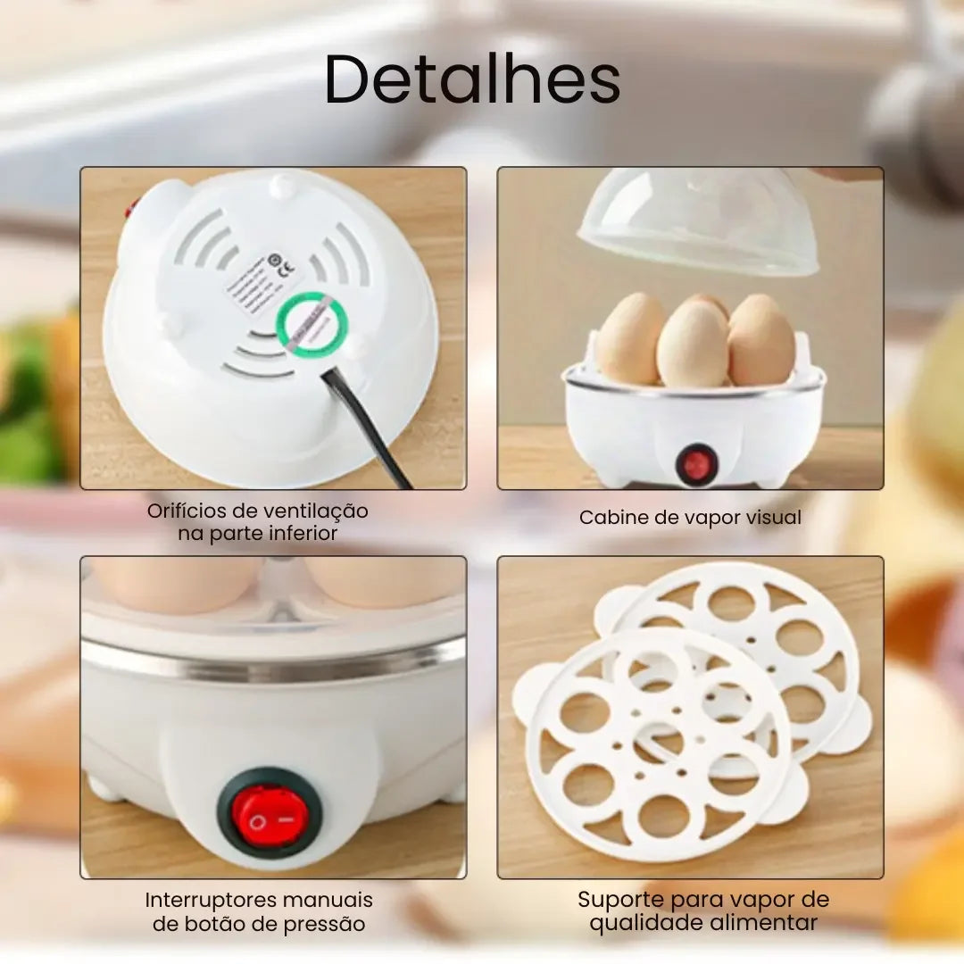 Cozedor Elétrico de Ovos e Legumes Multifuncional