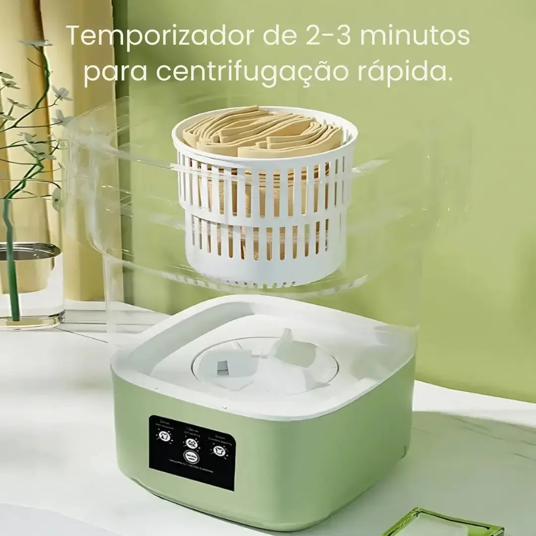 Mini Máquina de Lavar Roupa Dobrável TurboClean 9 Litros