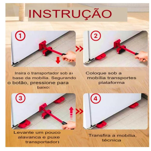 Kit Movedor de Móveis 5 Peças — Mova Móveis Com Mais Facilidade