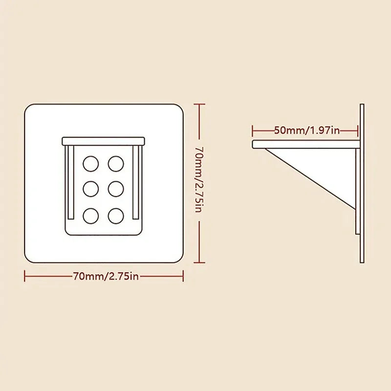 Suporte Pro Invisível: Kit 6 Unidades (Fixação Sem Furos)